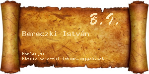 Bereczki István névjegykártya