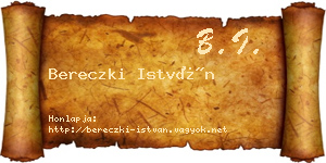 Bereczki István névjegykártya